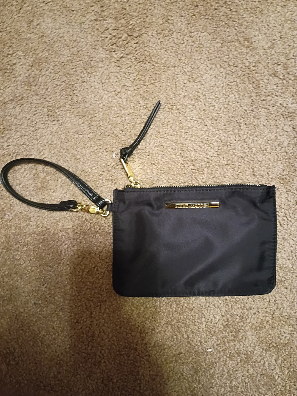 Steve Madden Black Wristlet with Gold Accent